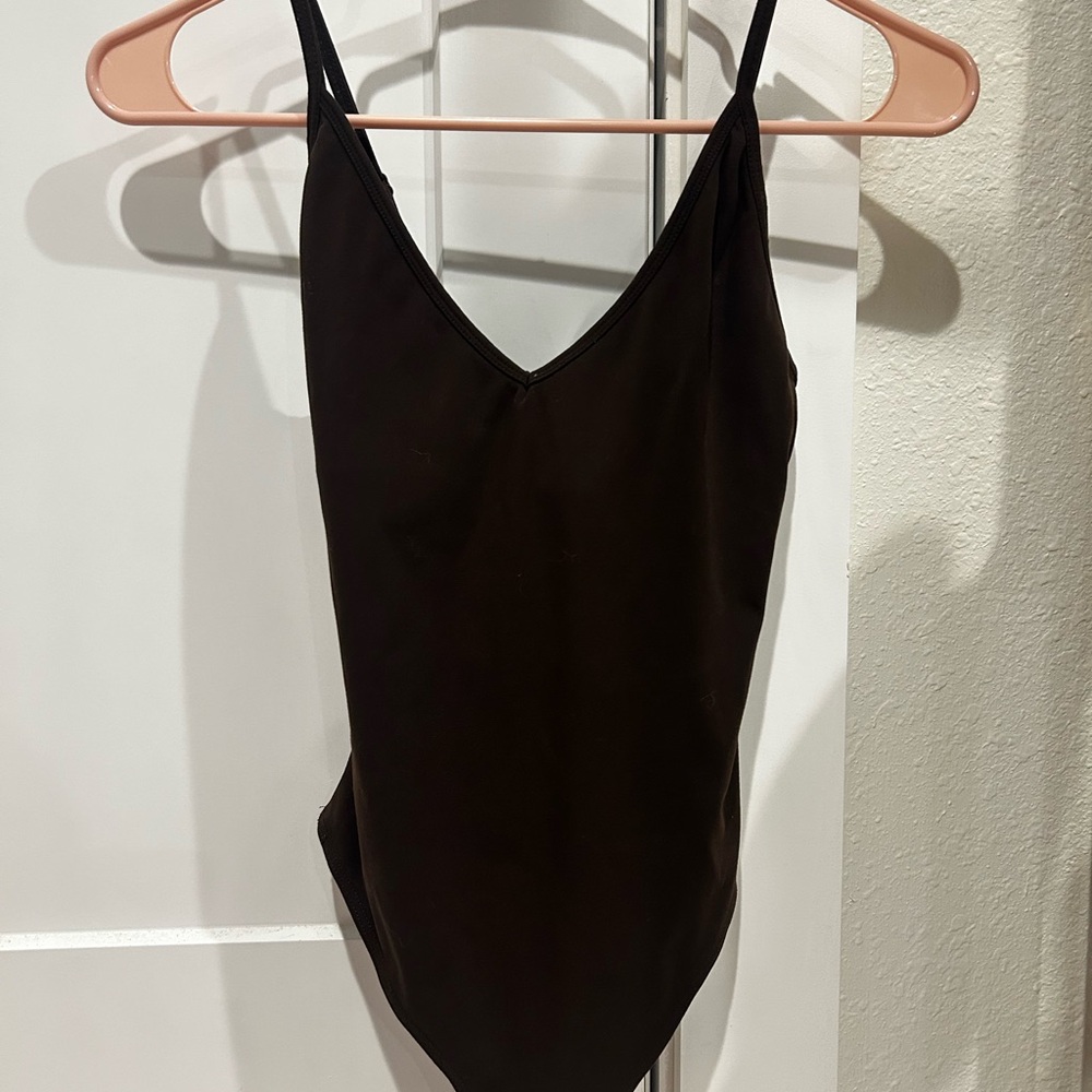 Garage Chocolate Brown V-Neck Top